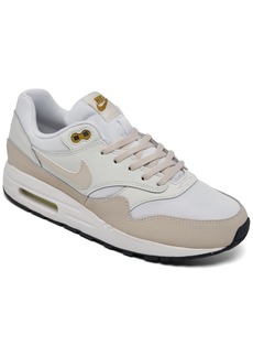 Nike Big Kids Air Max 1 Casual Sneakers from Finish Line - White, Bronzine, Barely Vol