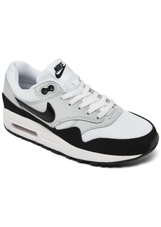 Nike Big Kids Air Max 1 Casual Sneakers from Finish Line - White, Pure Platinum, Black