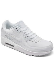 Nike Big Kids Air Max 90 Leather Running Sneakers from Finish Line - White