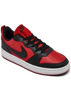 Nike Big Kids Court Borough Low Recraft Casual Sneakers from Finish Line - University Red, Black, White