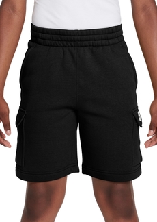 Nike Big Kids Sportswear Club Fleece Cargo Shorts - Black/black/white