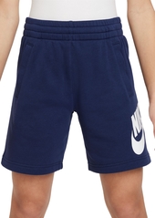 Nike Big Kids Sportswear Club Fleece Logo-Print French Terry Shorts - Midnight Navy/white