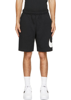 Nike Black & White Fleece Sportswear Club Shorts