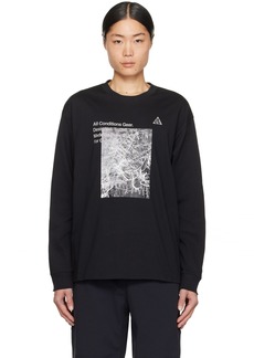 Nike Black Printed Long-Sleeve T-Shirt