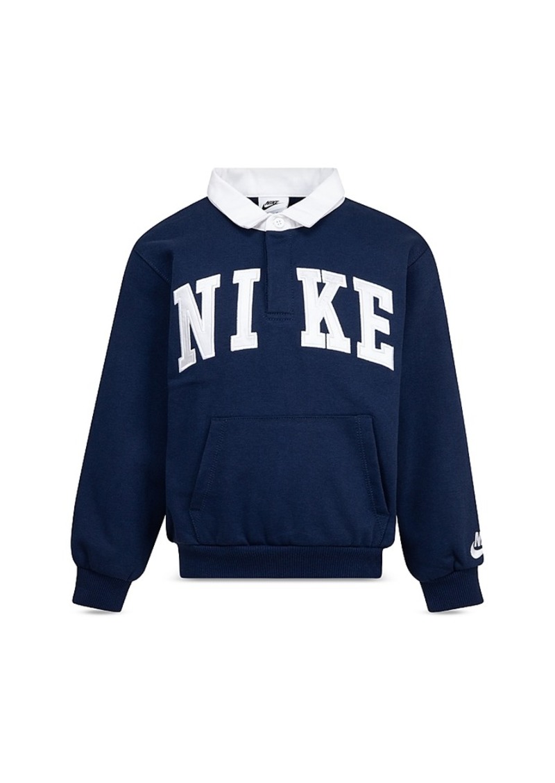 Nike Boys' Nike Sportswear Club French Terry Long Sleeved Polo Sweatshirt - Little Kid