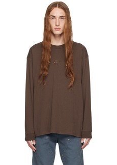 Nike Brown Embroidered Long Sleeve T-Shirt