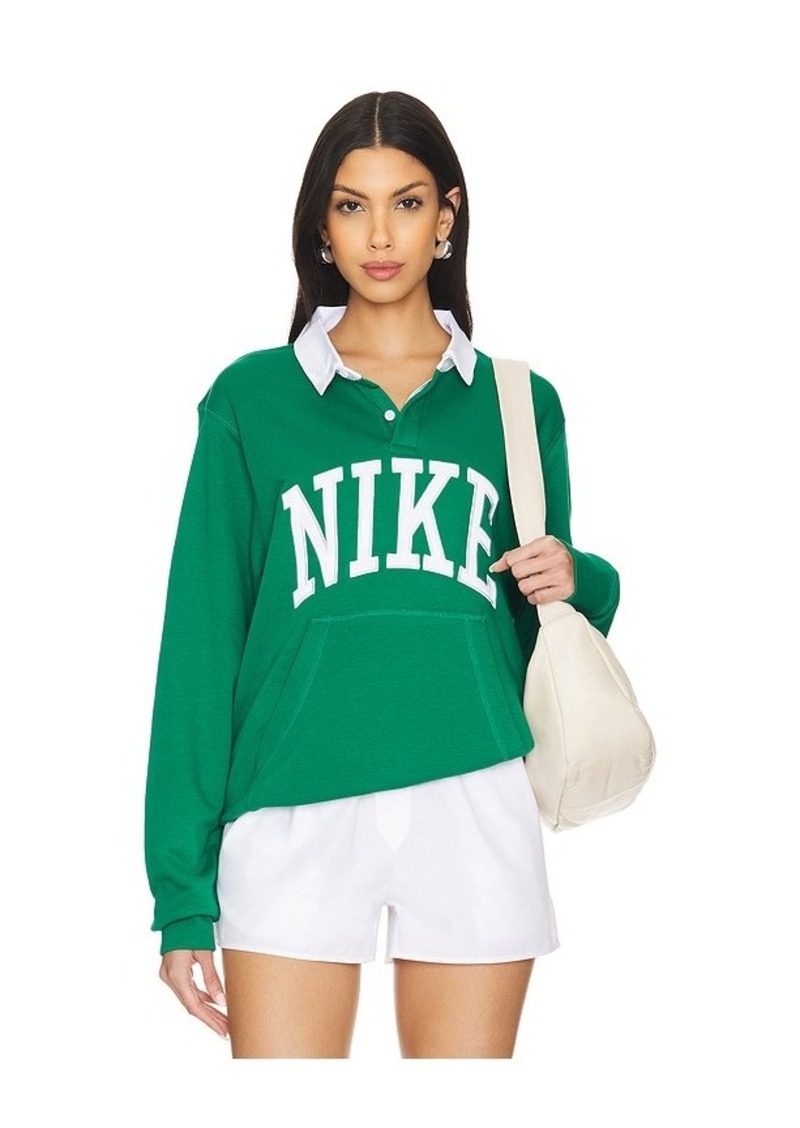 Nike Club Long Sleeve Polo Sweatshirt