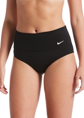 Nike Essential High-Waist Banded Bikini Bottoms - Black