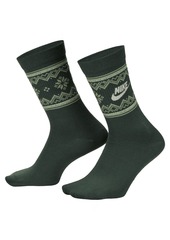 Nike Everyday Essentials Fair Isle Crew Socks, Men's, Medium, White