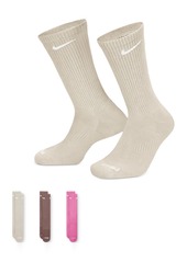 Nike Unisex Everyday Plus Cushioned Training Crew Socks 3 Pairs - White