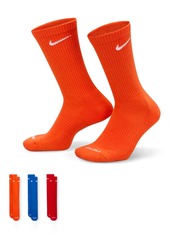 Nike Unisex Everyday Plus Cushioned Training Crew Socks 3 Pairs - White