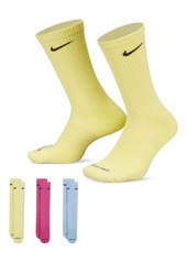Nike Everyday Plus Cushioned Training Crew Socks 3 Pairs - Multicolor Color/Red