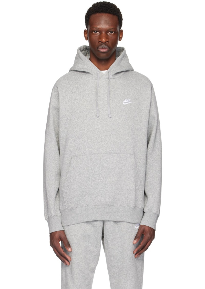 Nike Gray Embroidered Hoodie