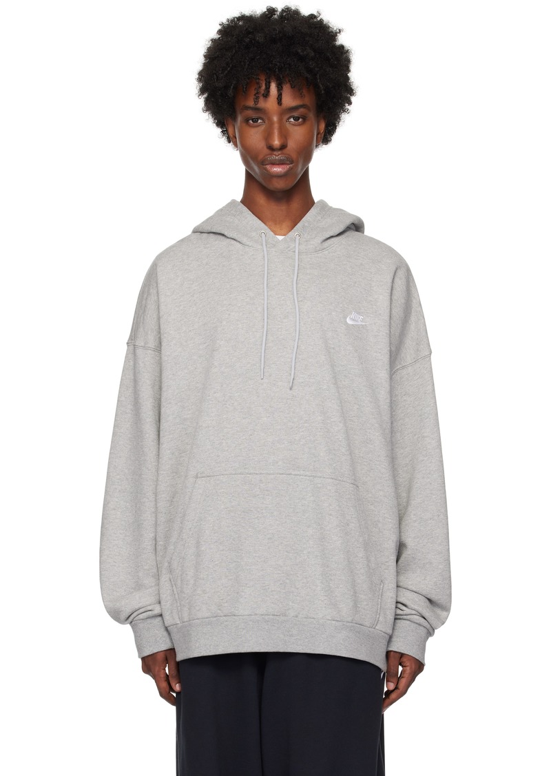 Nike Gray Oversized French Terry Pullover Hoodie