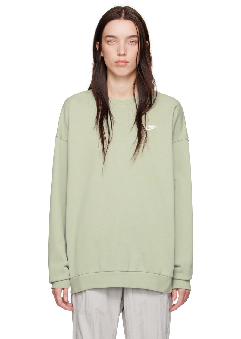 Nike Green Oversized French Terry Crewneck Sweatshirt