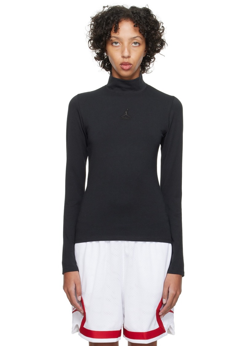 Nike Jordan Black Embroidered Long Sleeve T-Shirt