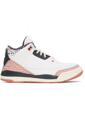 Nike Jordan Kids White & Pink Jordan 3 Retro Little Kids Sneakers