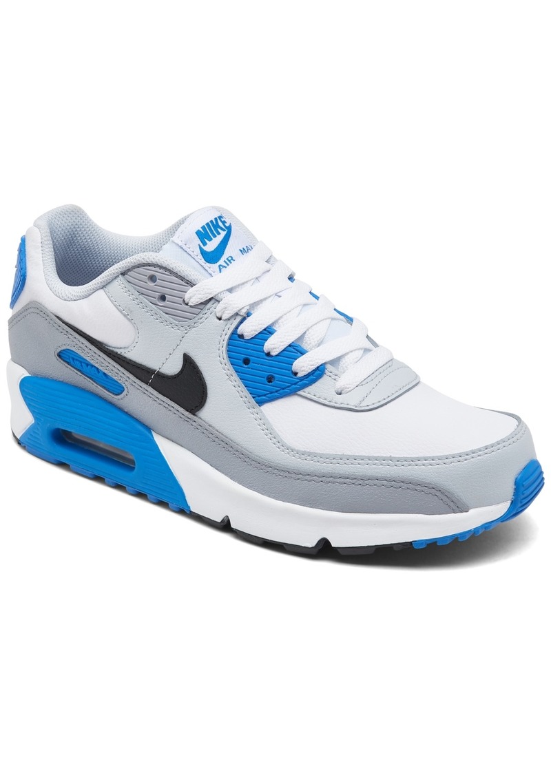 Nike Big Kid's Air Max 90 Ltr Casual Sneakers from Finish Line - White/Blue