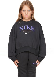 Nike Kids Black Oversized Sportswear Trend Sweatshirt