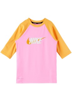 Nike Kids Pink & Orange Hydroguard Big Kids Swim Top