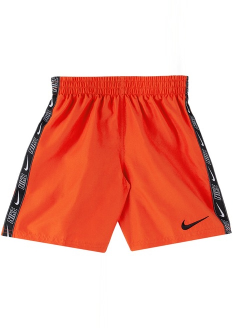 Nike Kids Red Embroidered Little Kids Swim Shorts