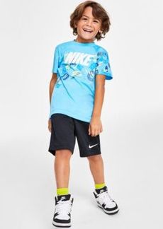 Nike Little Boys Block Stamp T Shirt Mesh Shorts