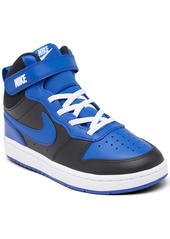 Nike Little Boys Court Borough Mid 2 Casual Sneakers from Finish Line - Black, Game Royal