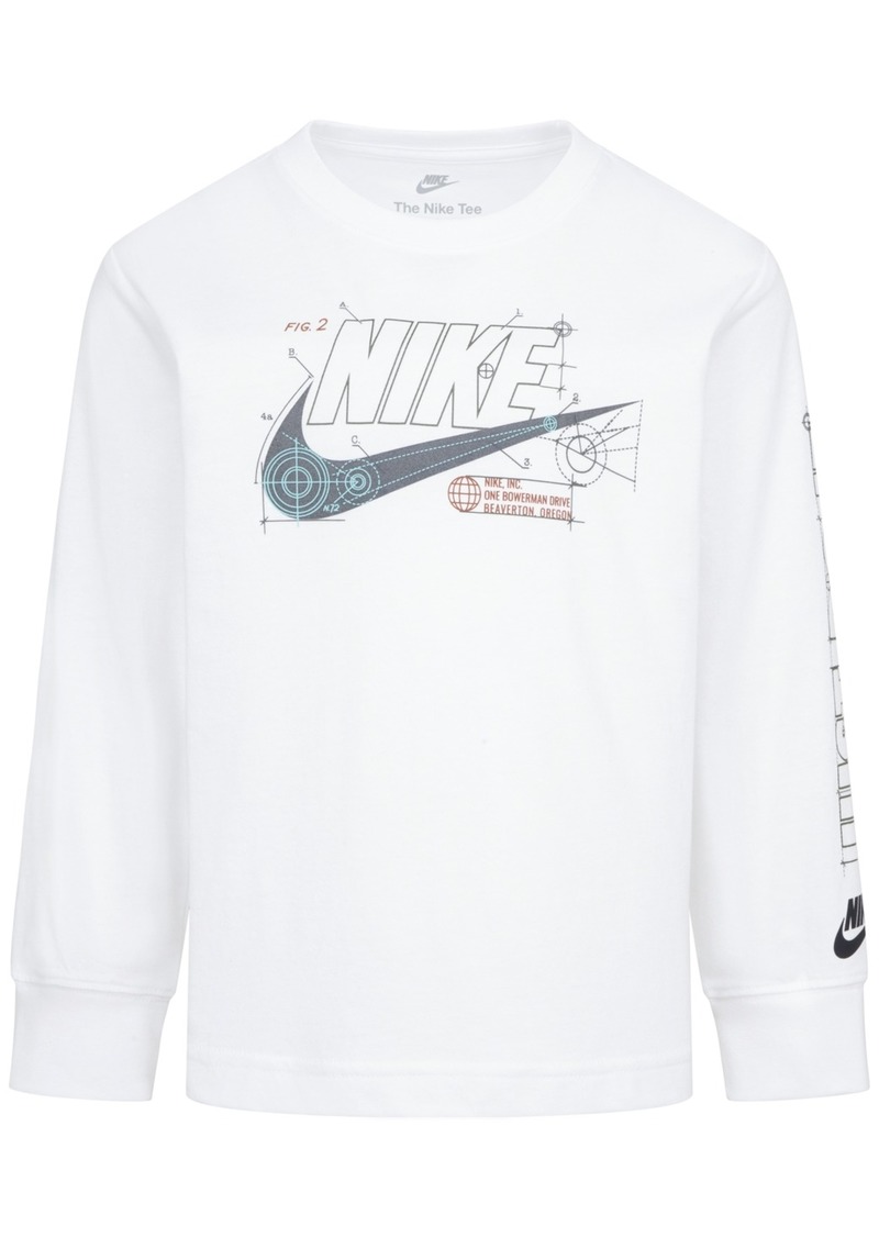 Nike Little Boys Future Utility Graphic Long-Sleeve T-Shirt - 001White