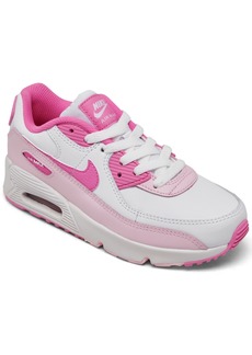 Nike Little Girls Air Max 90 Casual Sneakers from Finish Line - White, Pink Foam, Playful