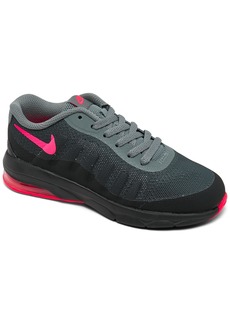 Nike Little Girls Air Max Invigor Running Sneakers from Finish Line - Black, Racer Pink, Cool Gray
