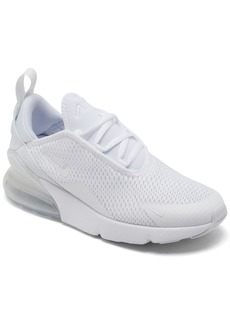 Nike Little Kids Air Max 270 Casual Sneakers from Finish Line - White, Metallic Silver Tone