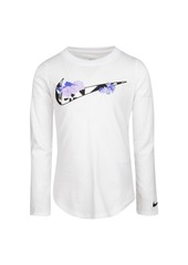 Nike Little Girls Long Sleeve Swoosh Logo Graphic T-shirt