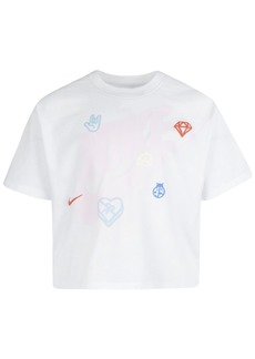 Nike Little Girls Love Icon Boxy Short Sleeves T-shirt - White