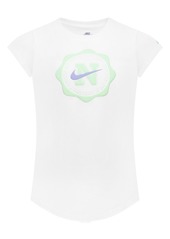 Nike Little Girls Prep In Your Step Logo Graphic T-Shirt - 001White