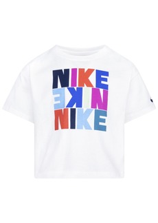 Nike Little Girls Snack Pack Boxy Short Sleeves T-shirt - White