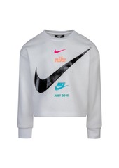 Nike Little Girls Sportswear Boxy Crew Neck Sweatshirt