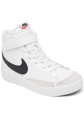 Nike Little Kids' Blazer Mid '77 Fastening Strap Casual Sneakers from Finish Line - White, Black