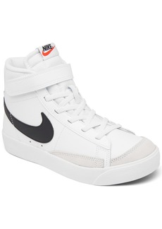 Nike Little Kids Blazer Mid 77 Adjustable Strap Casual Sneakers from Finish Line - White, Orange, Black