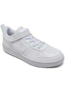 Nike Little Kids Court Borough Low Recraft Adjustable Strap Casual Sneakers From Finish Line - White