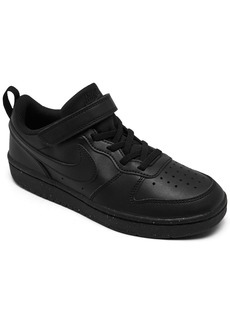 Nike Little Kids Court Borough Low Recraft Adjustable Strap Casual Sneakers From Finish Line - Black
