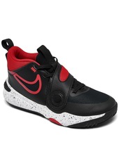 Nike Little Kids Team Hustle D 11 Adjustable Strap Basketball Sneakers from Finish Line - Black, White, University Re