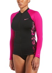 Nike Long-Sleeve Zip Hydroguard Swim Shirt Women's Swimsuit