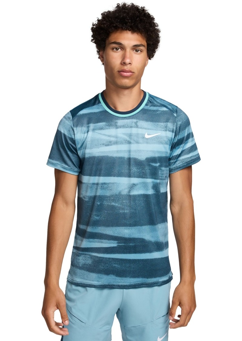 Nike Men's Advantage Dri-fit Logo Tennis T-Shirt - Blue