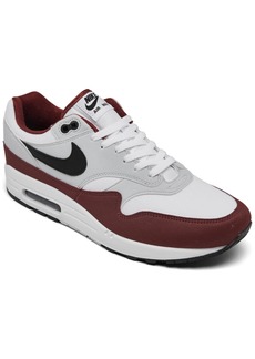 Nike Men's Air Max 1 Casual Sneakers from Finish Line - White, Black, Dark Red