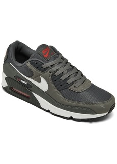 Nike Men's Air Max 90 Casual Sneakers from Finish Line - Iron Gray, White, Red