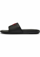 Nike Men's Benassi Just Do It Slide Sandal black/challenge red  Regular US