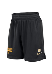 Nike Men's Black Pittsburgh Steelers 2024 Sideline Performance Mesh Shorts - Black, Gold