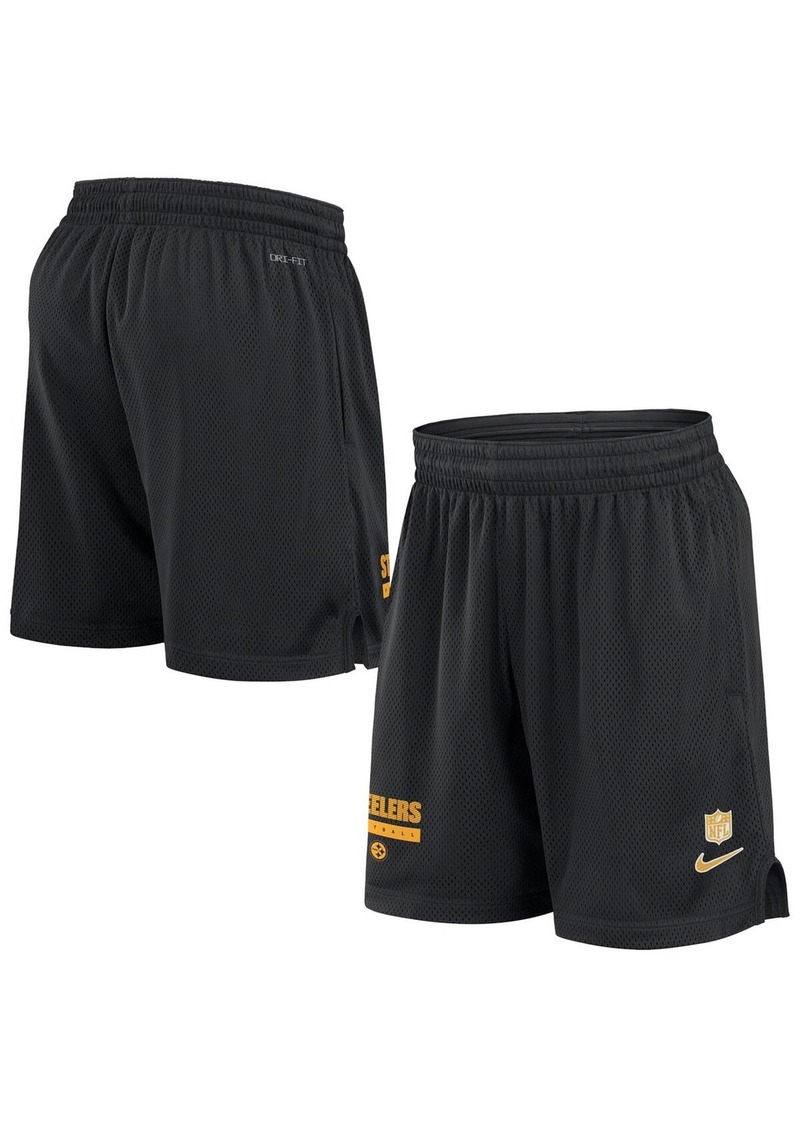 Nike Men's Black Pittsburgh Steelers 2024 Sideline Performance Mesh Shorts - Black, Gold