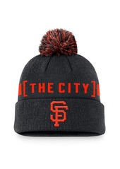 Nike Men's Black San Francisco Giants Hometown Peak Cuffed Knit Hat with Pom - Black