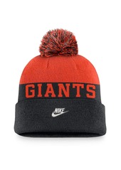 Nike Men's Black San Francisco Giants Rewind Peak Cuffed Knit Hat with Pom - Black